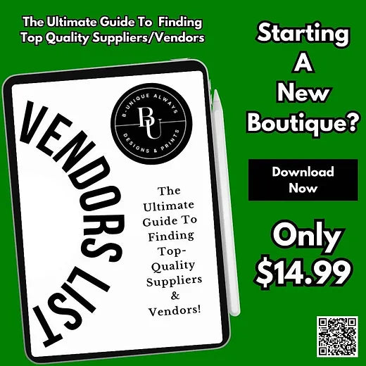 Boutique Vendors List