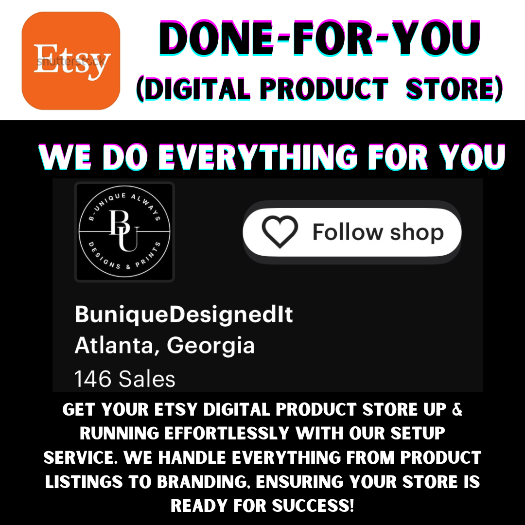 Done For You Digital Product Etsy Store