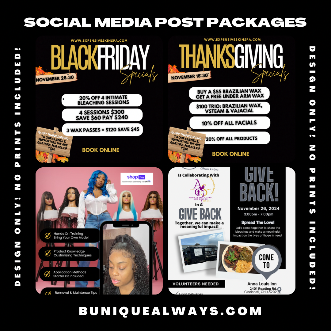 4 Social Media Post/Flyers